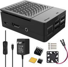 Case for Raspberry Pi 3 Kit with 3010 Quiet Fan, 3 Pcs Heatsinks, 5V 3A Micro US picture