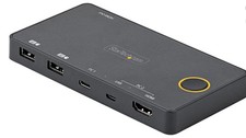 StarTech.com 2 Port Hybrid USB-A + HDMI & USB-C KVM Switch - Single 4K 60Hz  picture