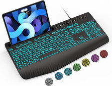 SABLUTE K21 Pro Large Print Backlit Keyboard, Wired USB Computer Keyboards with picture