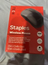 NEW Staples Wireless MOUSE Optical USB  BLACK picture