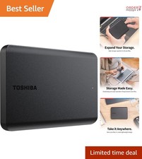 External Hard Drive 1TB USB 3.0 Portable Slim Storage for PC Mac Black picture