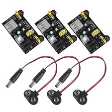 3 PCS MB102 Solderless Breadboard Power Supply 9V Battery Clip 2.1x5.5mm picture