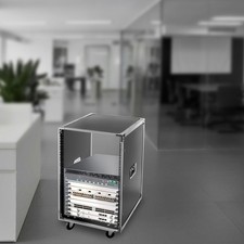 16U Server Rack Open Frame Rolling Network Data Rack 19 inch w/ Casters 4 Post picture