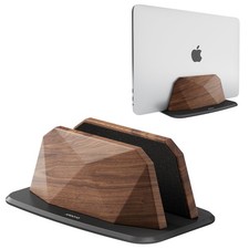 Adjustable Wooden Vertical Laptop Stand Desk Dock Fits MacBook Surface Beech picture