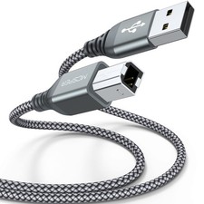 2 Pack 5FT Braided USB A to B Printer Cable - High-Speed, Tangle-Free Connection picture