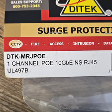 DITEK DTK-MRJPOE 1-Channel PoE 10GbE RJ45 Surge Protector UL497B picture