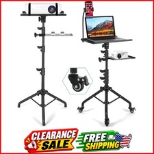 Laptop Tripod on Wheels with 2 Shelves picture