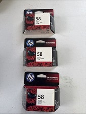 Set Of 3 NEW Genuine HP 58 Photo Color Ink Cartridge C6658AN Option 140 Exp 2014 picture
