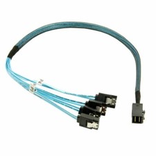 Cablecy Internal Mini SAS HD SFF-8643 Host to 4 SATA 7pin Target Hard Disk Cable picture
