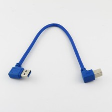1x USB 3.0 A Male To 3.0 B Male Left Angle Printer Scanner Data Cable 30cm/1ft picture