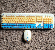 Disney Donald Duck Wireless Keyboard & Mouse Set Numeric Keypad White/Yel/Blue picture