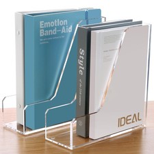 SANRUI 2-Pack Acrylic Magazine File Holder, Vertical Desk File Sorter picture
