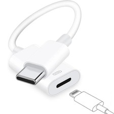 USB C to Lightning Headphone Audio Adapter for iPhone 17 16 15 Plus Pro White  picture