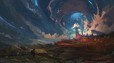 Landscape ismail inceoglu drawing art blue light castle Custom Gaming Mat Desk picture