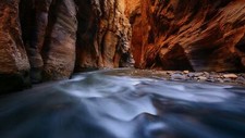 Landscape nature canyon rocks water spring long exposure Custom Gaming Mat Desk picture