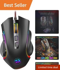 M602 Wired Ergonomic RGB Gaming Mouse with 7200 DPI and 9 Programmable Buttons picture