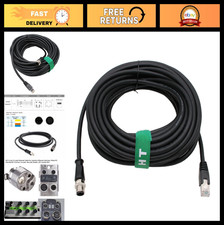 M12 D-Code 4 Pin to RJ45 Ethernet Network Cable for Sensors - 10m Length picture