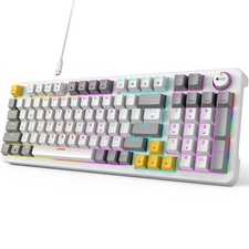 AK96 USB Wired Mechanical Gaming Keyboard PreLubed Red Switch 96 Keys Knob picture