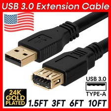 USB 3.0 Extension Cable Type A USB Cord Extender Adapter Connector Laptop PC Mac picture