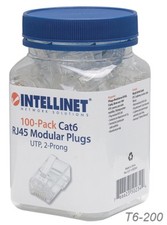 100-Pack Intellinet Cat6 RJ45 UTP Standard Modular Plugs, in a jar, T6-200 picture