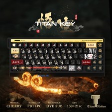 Wukong Titan Nation Anime Keycaps 130 Keys PBT PC Keyboard Accessory Decoration picture
