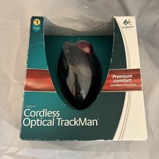 Logitech T-RB22 Cordless Optical TrackMan Trackball Mouse Open Box 904369-0403 picture