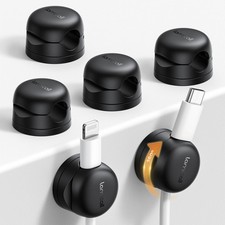 Lamicall 6 Pack Rotatable Cord Organizer, 1s Lock Spring Cable Holder Clips picture
