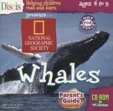 National Geographic Society Whales PC MAC CD learn about underwater life animals picture