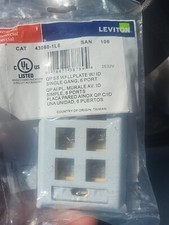 Qty 2 Leviton 43080-1L6 QP SS ID Wallplate Single Gang, 6-Port, Stainless Steel picture