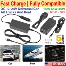 90W Type C USB-C Car AC-DC Power Adapter Charger Cable For Laptop Phone Device picture