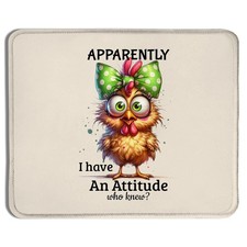 Qykwz Funny Chicken Mouse Pad 9.5x7.9 Inch, Funny Chicken Gifts,Coquette Gree... picture