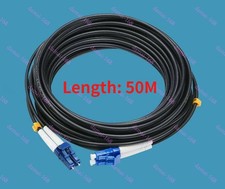 50M Black Armored Fiber Cable LC-LC UPC SM 9/125 Duplex Fiber Optic Patch Cord picture