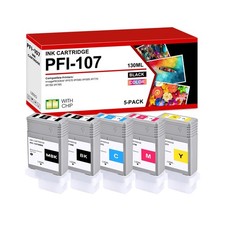 PFI107 PFI-107 Ink Tank Bundle (130ml) 5-Colors PFI-107MBK PFI-107BK PFI-107C... picture