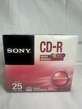 Sony Music CD-R Color Collection 25 Pack 700MB 80 Min Blank Recordable CDs NOS picture