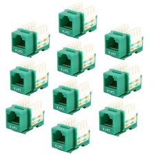 10x Cat6 RJ45 Network Keystone Jack Punch Down 10 Pack Green For Wallplate/Panel picture