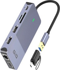 GIQ Mini USB Docking Station Compatible With USB3.0 - New (open Box) picture