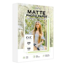 Matte Photo Paper 4x6, 200 GSM/54LB Inkjet Photo Paper for Printer 100 Sheets... picture