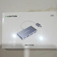 LENTION USB-C PD Hub C13 CB-C13 Gray 1:4 USB 3.0 Portable Adapter picture