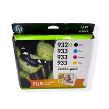 Original Genuine HP 932XL 933 Combo Ink Cartridges With Photo Paper (D8J69FN) picture