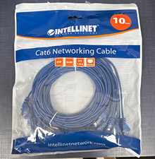 Intellinet Cat6 Slim UTP RJ-45 Ethernet Patch Cable 5 ft Blue 10-Pack picture