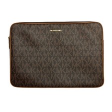 Michael Kors Laptop Sleeve Unisex OS Brown Signature Logo Zip Case picture
