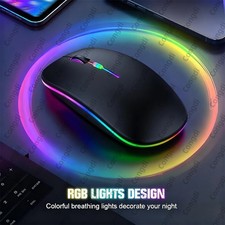 Wireless Bluetooth Mouse 2.4G Dual Modes Rechargeable Mice RGB Ergonomic Silent picture