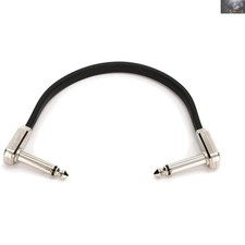 Black 6-Inch Audio Patch Cable with Flat Design & Strain Relief picture