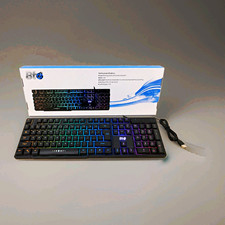 BtQ Gaming Wired Membrane Keyboard Rainbow Backlit USB 2.0 QWERTY Black picture
