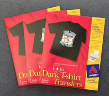 Avery 3279 Dark T‑Shirt Transfers – Lot of 3 Packs – 15 Sheets – Inkjet picture