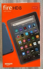 Amazon Fire HD 8 (10th Gen) 64GB, Wi-Fi, Midnight Blue, Factory Sealed w/ Alexa picture
