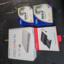 MEMOREX  Slim External CD/DVD Writer And 2 ea DVD+R 4 Pack  external d v d drive picture