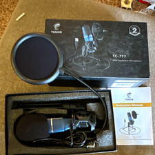TONOR TC-777 USB Wired Condenser Cardioid Mic, Black, Tripod Pop Filter picture