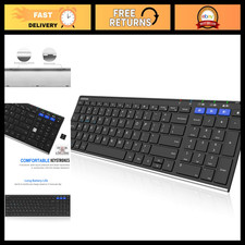 Universal Bluetooth Keyboard - Multi-Device Wireless, Full Size, Rechargeable fo picture