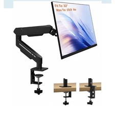 New Single Monitor Desk Mount 17”-32” Adjustable VESA Arm C-Clamp/Grommet Black picture